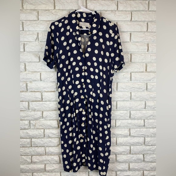 Trovata Dresses & Skirts - Trovata Birds Of Paradise Blue Polka Dot Dress Size Medium
